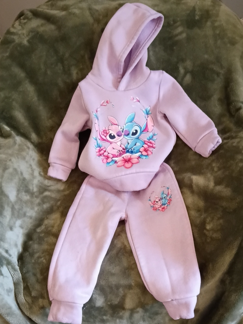 A241 Lilac Cartoon Character Hoodie & Jogger Set